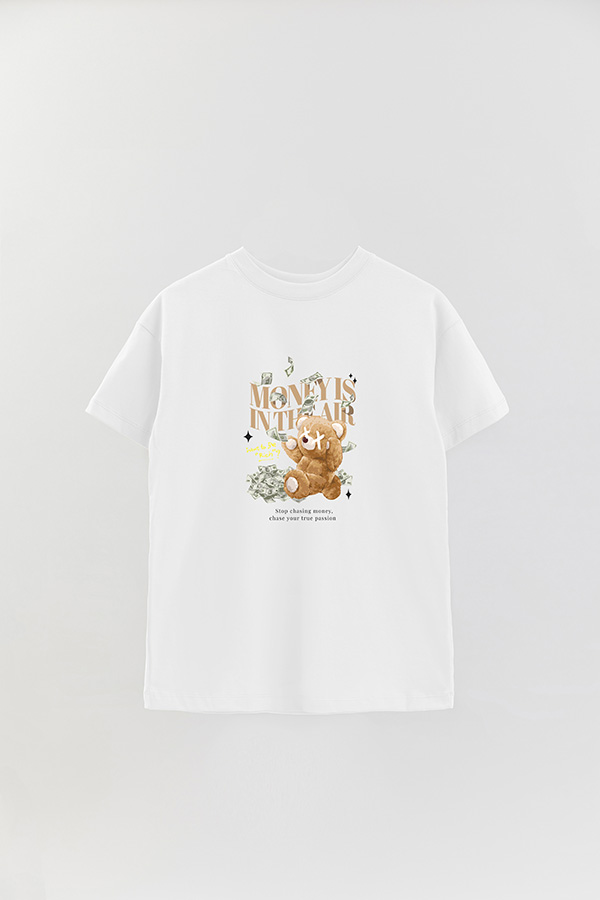 REMERA OVER ESTAMPADA UNISEX MONEY IS IN THE AIR