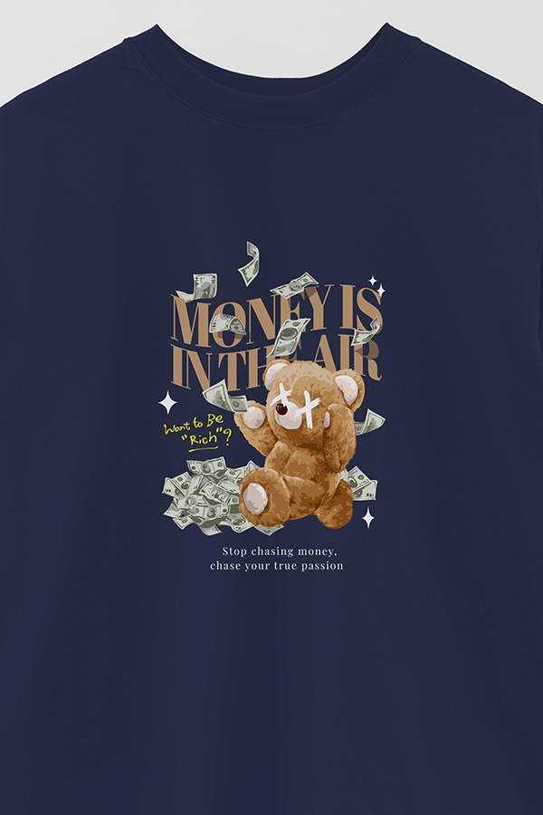 REMERA OVER ESTAMPADA UNISEX MONEY IS IN THE AIR