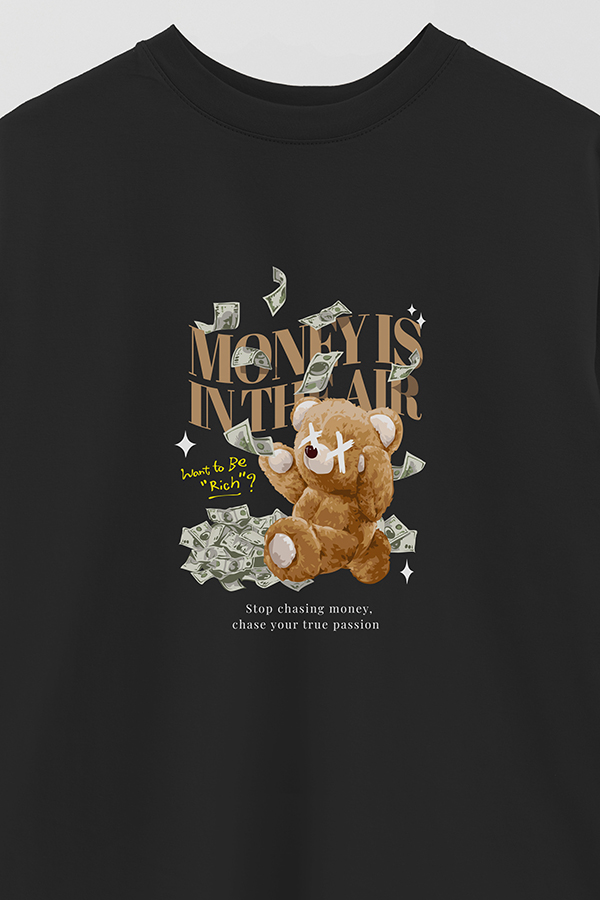 REMERA OVER ESTAMPADA UNISEX MONEY IS IN THE AIR