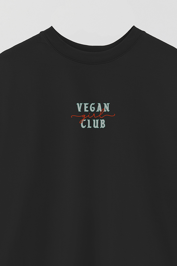 REMERA OVER ESTAMPADA VEGAN GIRL CLUB