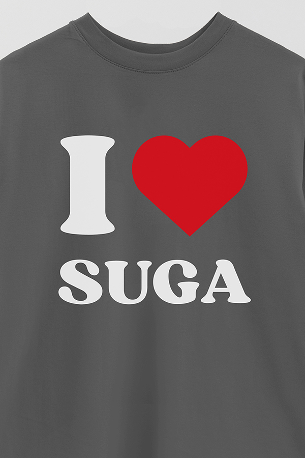 REMERA OVER ESTAMPADA BTS I ♥ SUGA