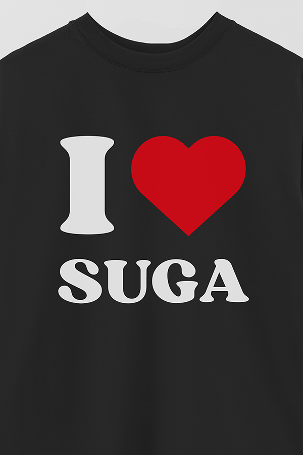 REMERA OVER ESTAMPADA BTS I ♥ SUGA