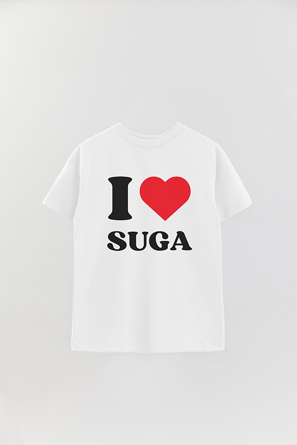 REMERA OVER ESTAMPADA BTS I ♥ SUGA