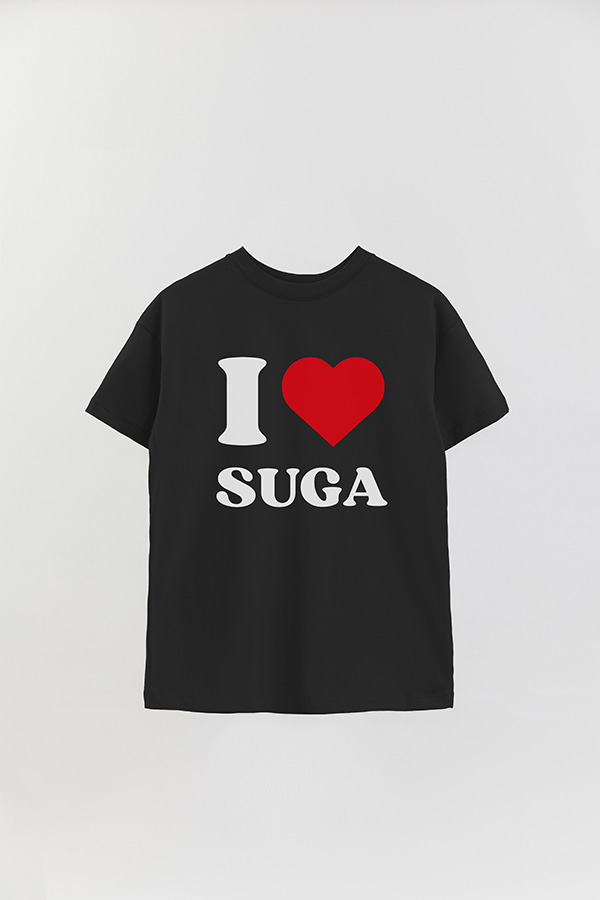 REMERA OVER ESTAMPADA BTS I ♥ SUGA