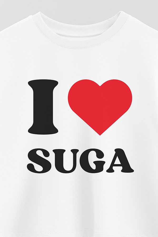 REMERA CROP ESTAMPADA BTS I ♥ SUGA