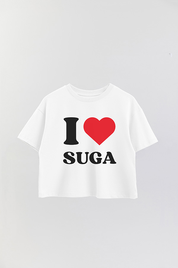 REMERA CROP ESTAMPADA BTS I ♥ SUGA
