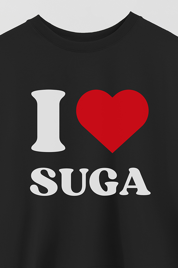REMERA CROP ESTAMPADA BTS I ♥ SUGA