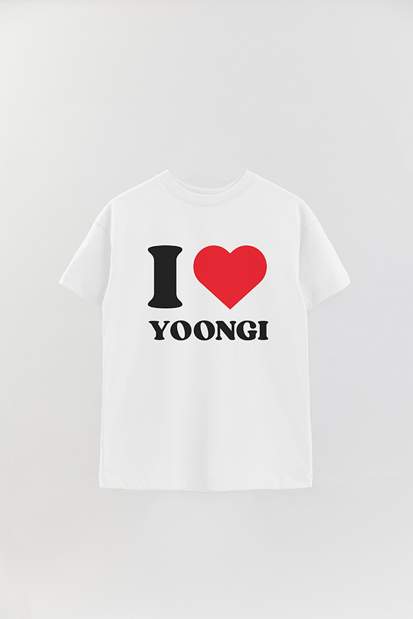 REMERA OVER ESTAMPADA BTS I ♥ YOONGI