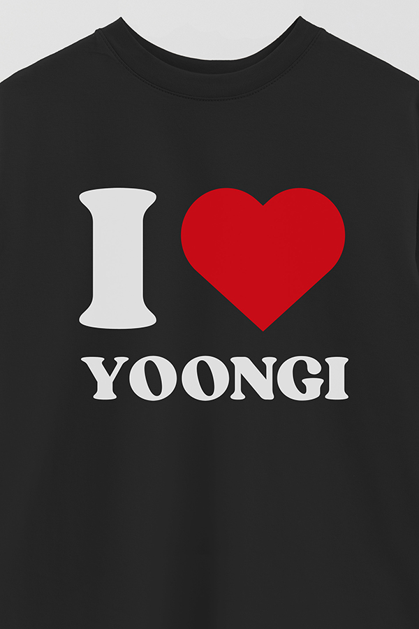 REMERA OVER ESTAMPADA BTS I ♥ YOONGI