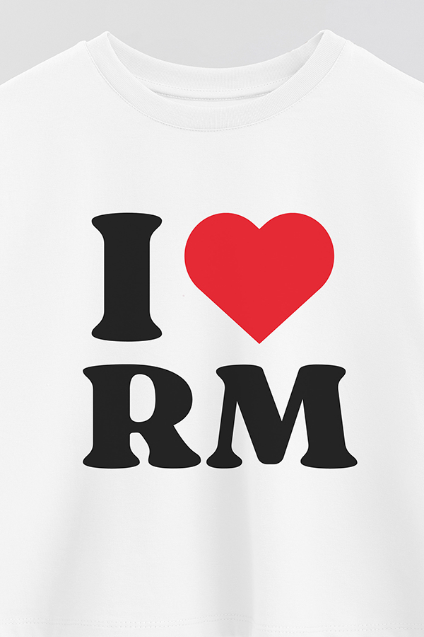 REMERA CROP ESTAMPADA BTS I ♥ RM
