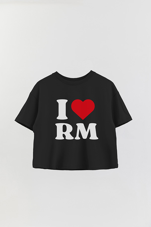 REMERA CROP ESTAMPADA BTS I ♥ RM