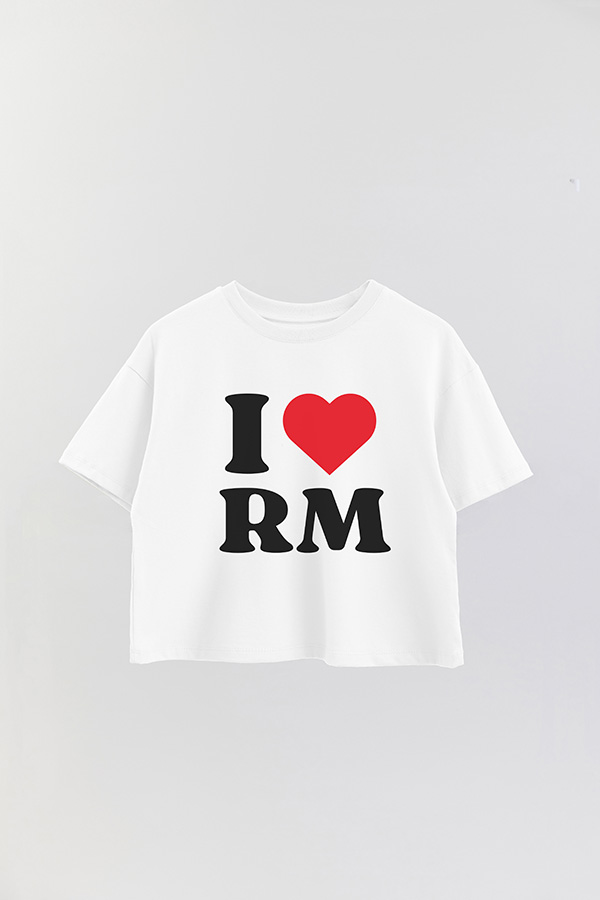 REMERA CROP ESTAMPADA BTS I ♥ RM
