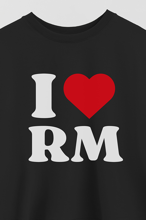 REMERA CROP ESTAMPADA BTS I ♥ RM