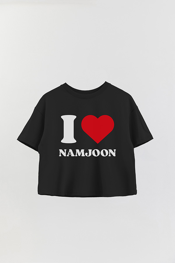 REMERA CROP ESTAMPADA BTS I ♥ NAMJOON