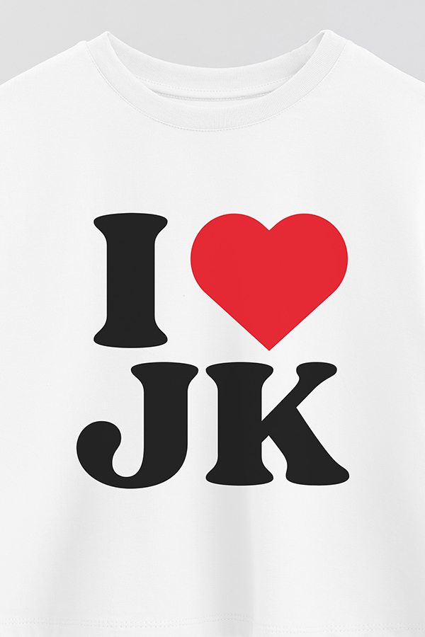 REMERA CROP ESTAMPADA BTS I ♥ JK