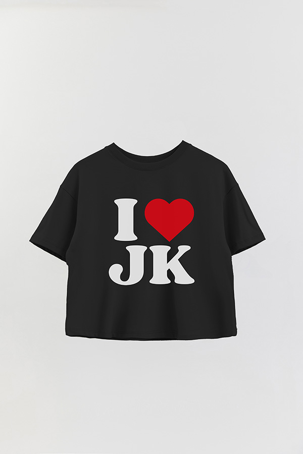 REMERA CROP ESTAMPADA BTS I ♥ JK