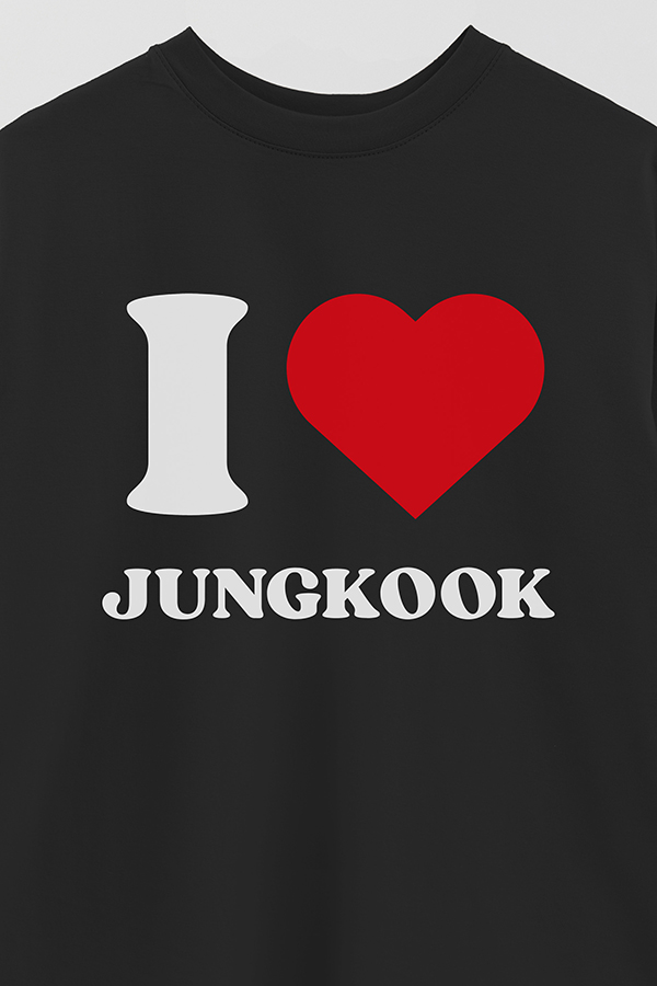 REMERA OVER ESTAMPADA BTS I ♥ JUNGKOOK