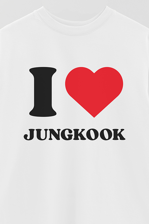 REMERA OVER ESTAMPADA BTS I ♥ JUNGKOOK