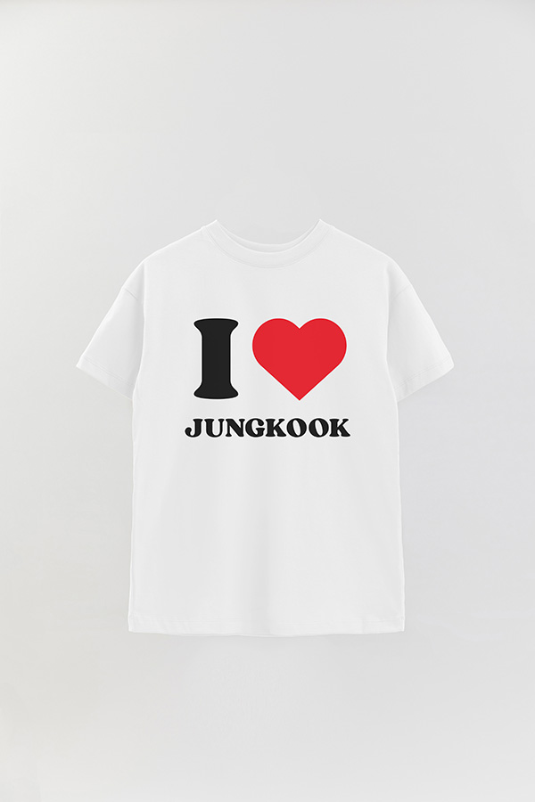 REMERA OVER ESTAMPADA BTS I ♥ JUNGKOOK