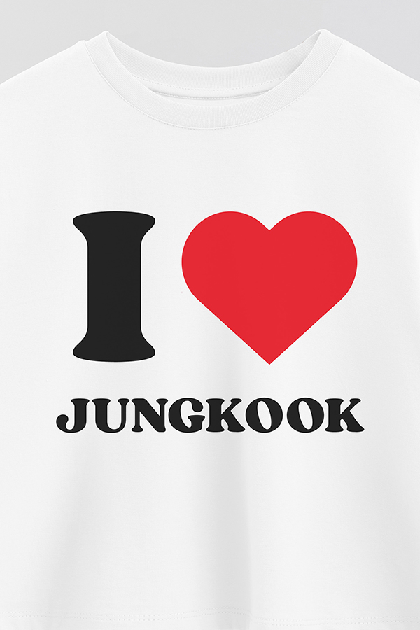 REMERA CROP ESTAMPADA BTS I ♥ JUNGKOOK