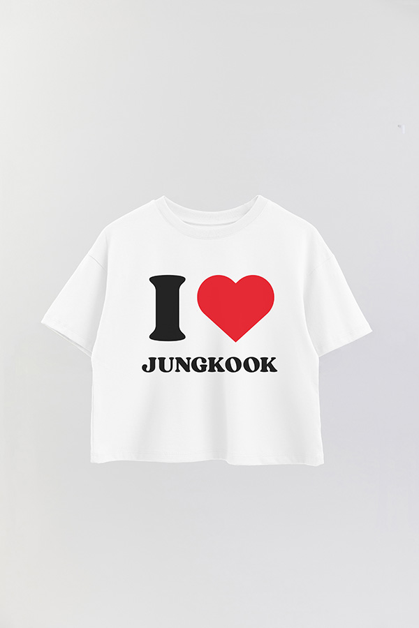 REMERA CROP ESTAMPADA BTS I ♥ JUNGKOOK