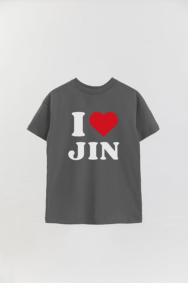 REMERA OVER ESTAMPADA BTS I ♥ JIN