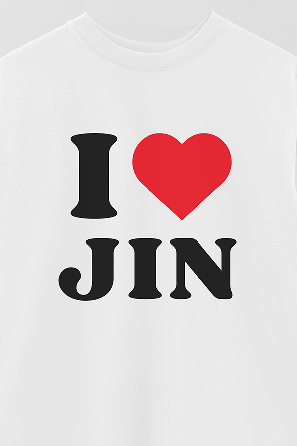 REMERA OVER ESTAMPADA BTS I ♥ JIN