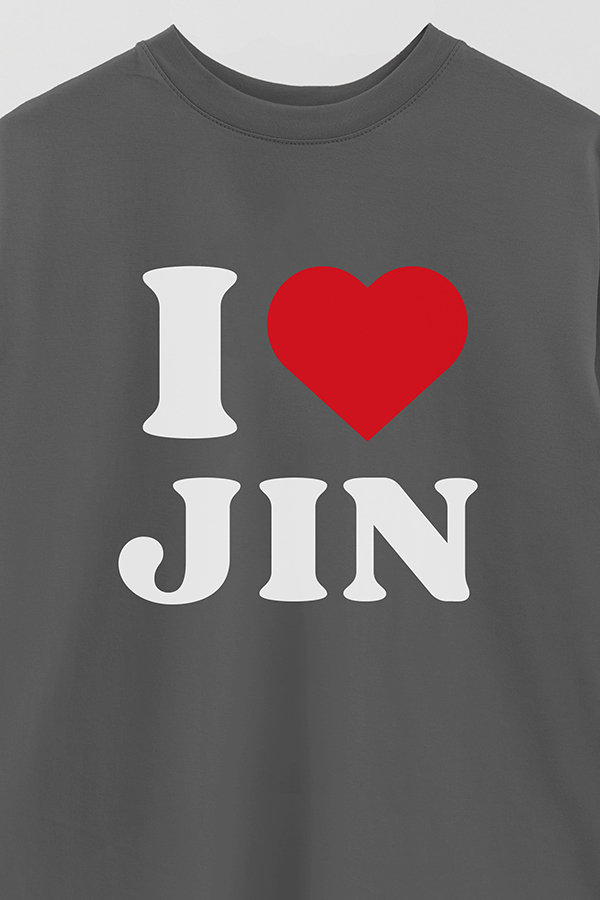 REMERA OVER ESTAMPADA BTS I ♥ JIN