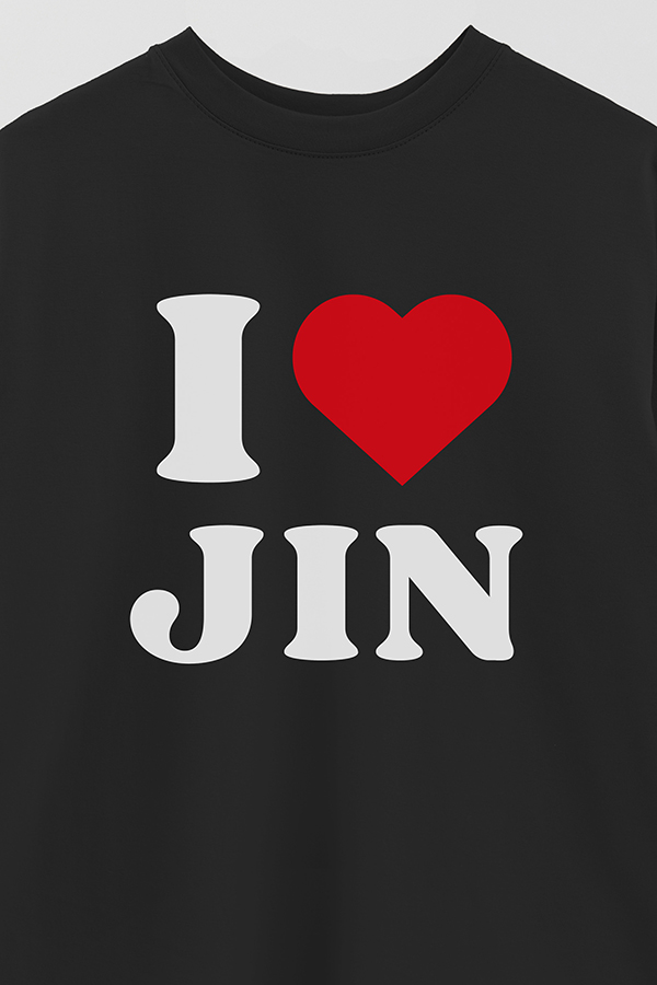 REMERA OVER ESTAMPADA BTS I ♥ JIN