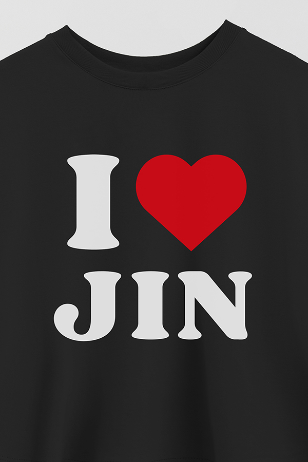 REMERA CROP ESTAMPADA BTS I ♥ JIN