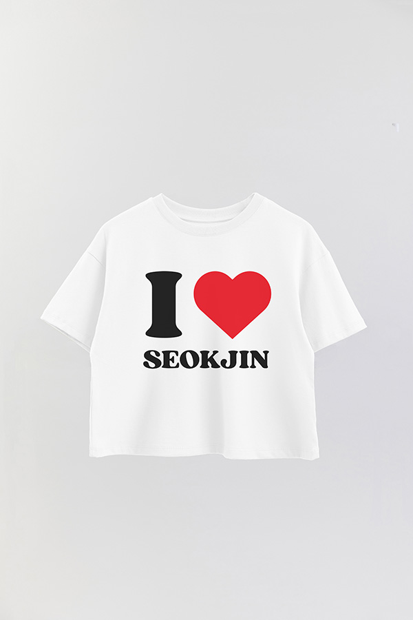 REMERA CROP ESTAMPADA BTS I ♥ SEOKJIN