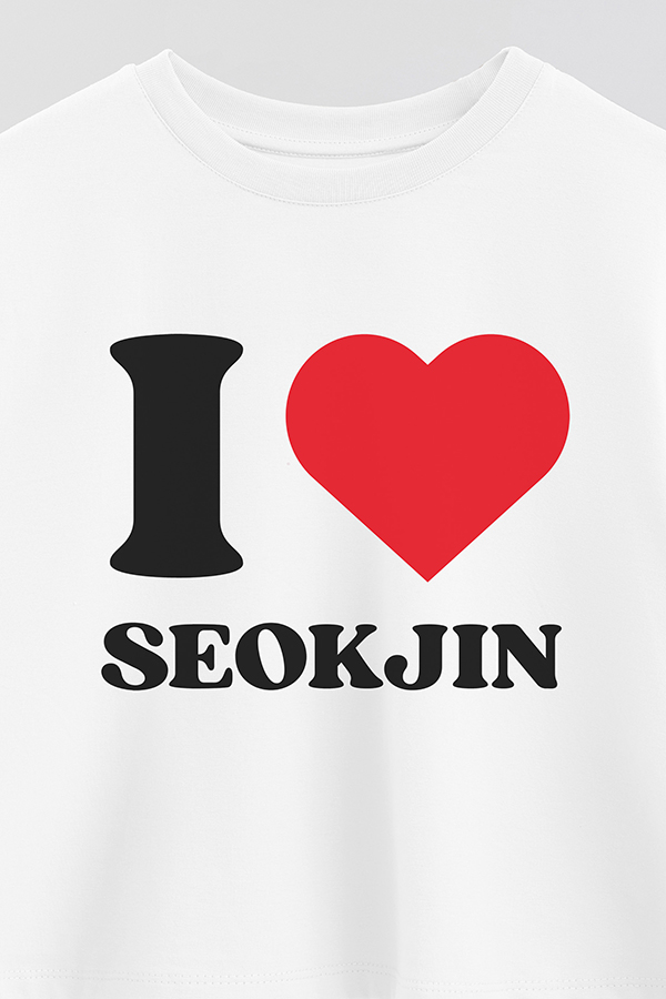 REMERA CROP ESTAMPADA BTS I ♥ SEOKJIN