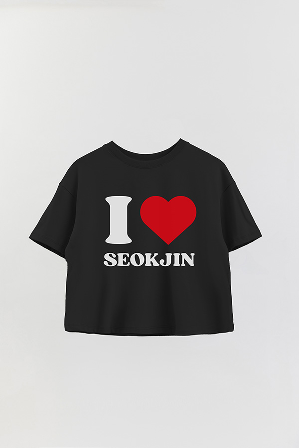 REMERA CROP ESTAMPADA BTS I ♥ SEOKJIN
