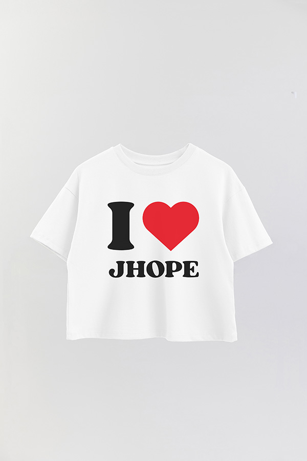 REMERA CROP ESTAMPADA BTS I ♥ JHOPE