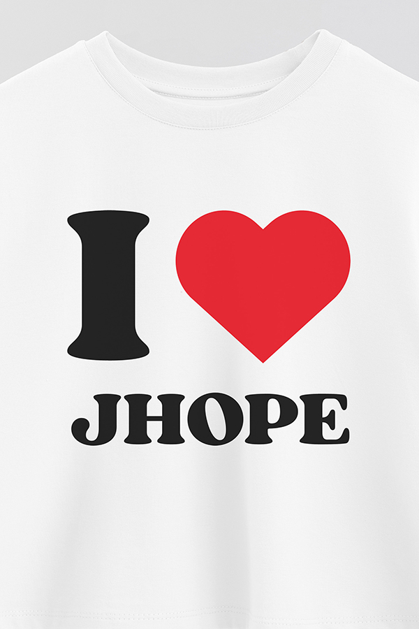 REMERA CROP ESTAMPADA BTS I ♥ JHOPE