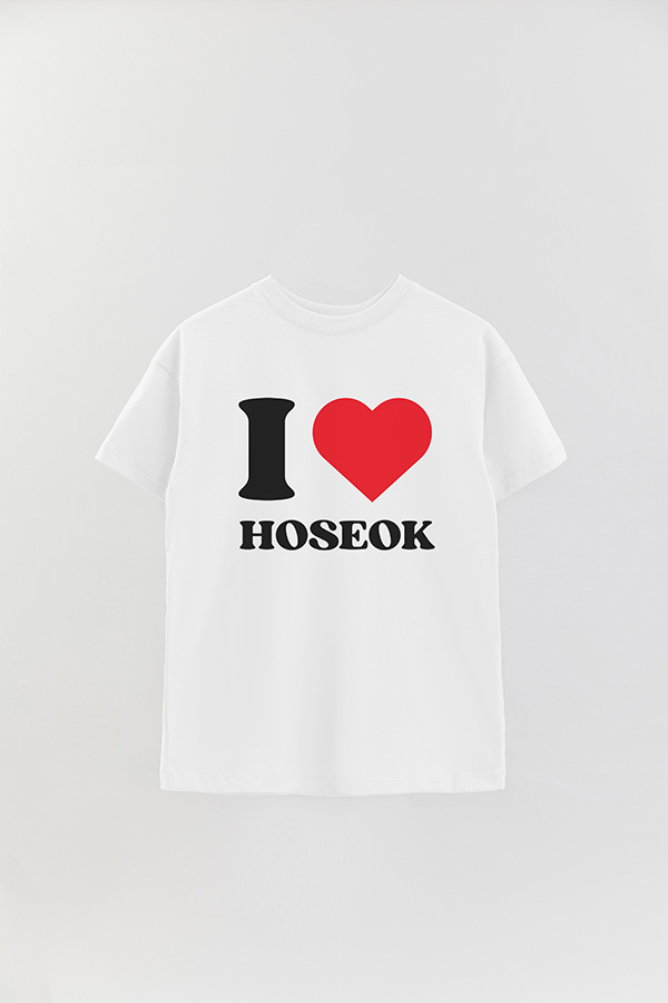 REMERA OVER ESTAMPADA BTS I ♥ HOSEOK