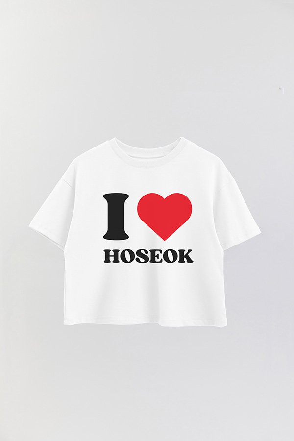 REMERA CROP ESTAMPADA BTS I ♥ HOSEOK