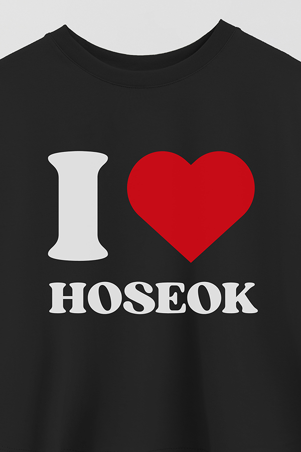 REMERA CROP ESTAMPADA BTS I ♥ HOSEOK
