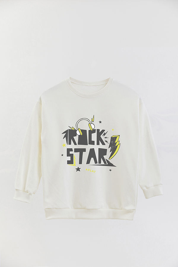 BUZO CREWNECK RUSTICO GAME ON ROCK STAR