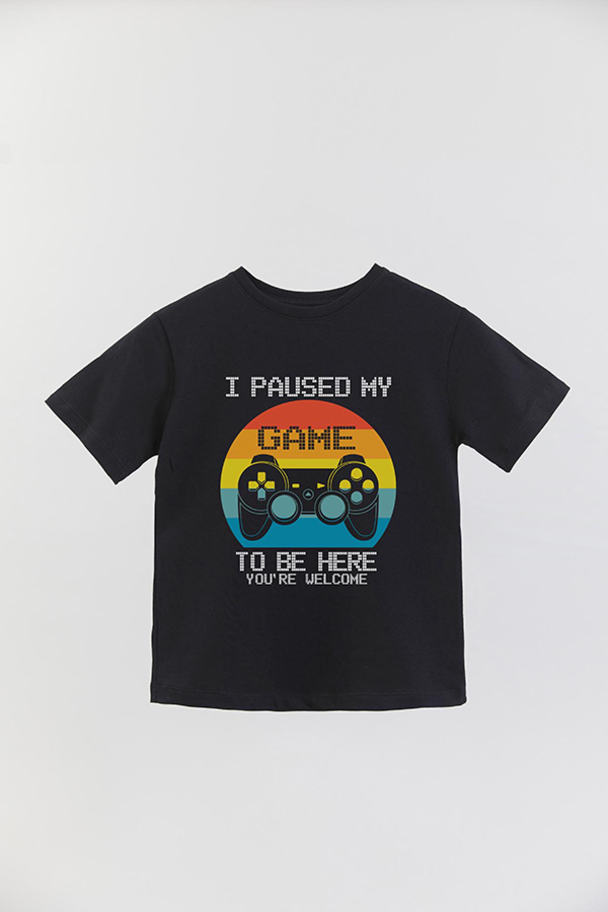 REMERA BASIC BOY GM I PAUSED MY GAME NEON RETRO
