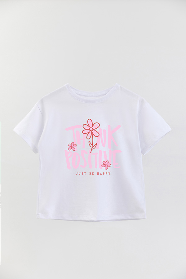 REMERA GIRL OVER THINK POSITIVE