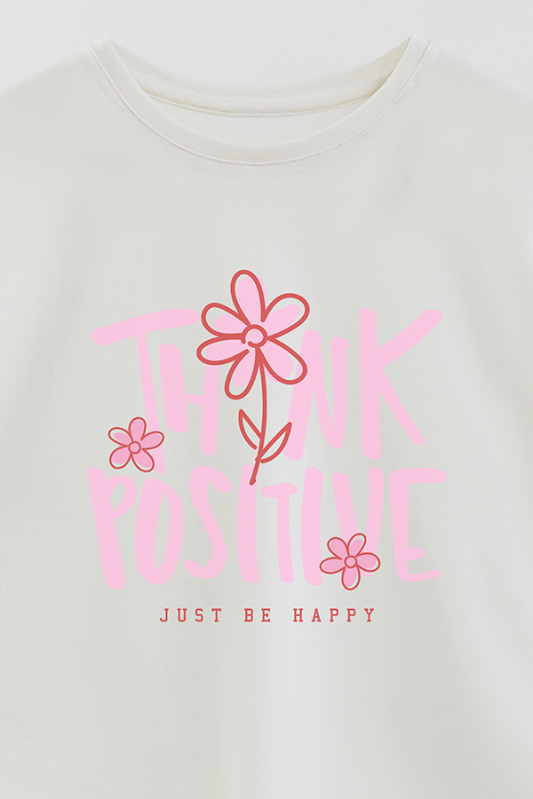 REMERA GIRL OVER THINK POSITIVE