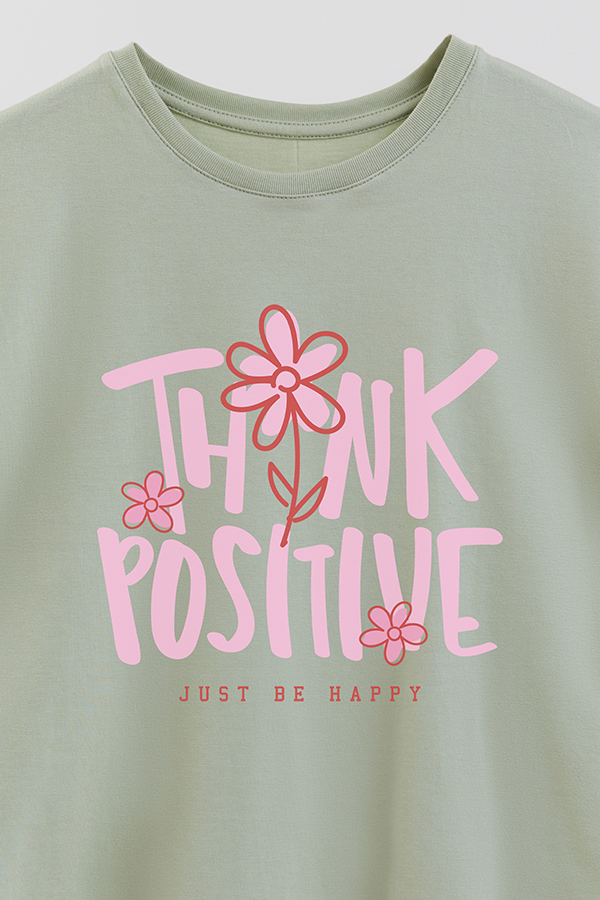 REMERA GIRL OVER THINK POSITIVE
