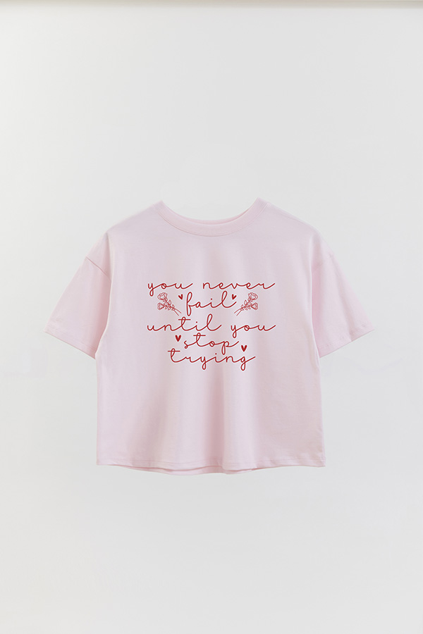 REMERA CROP ESTAMPADA RD YOU NEVER FAIL