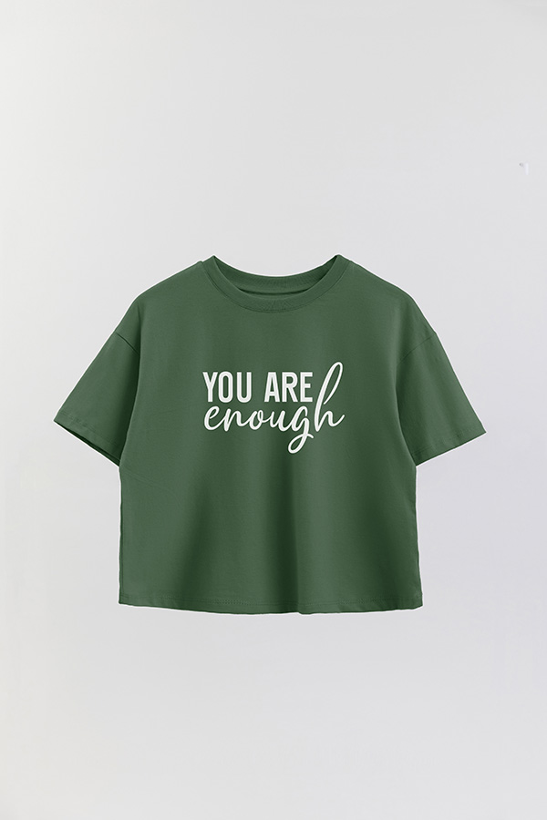 REMERA CROP ESTAMPADA GR YOU ARE ENOUGH