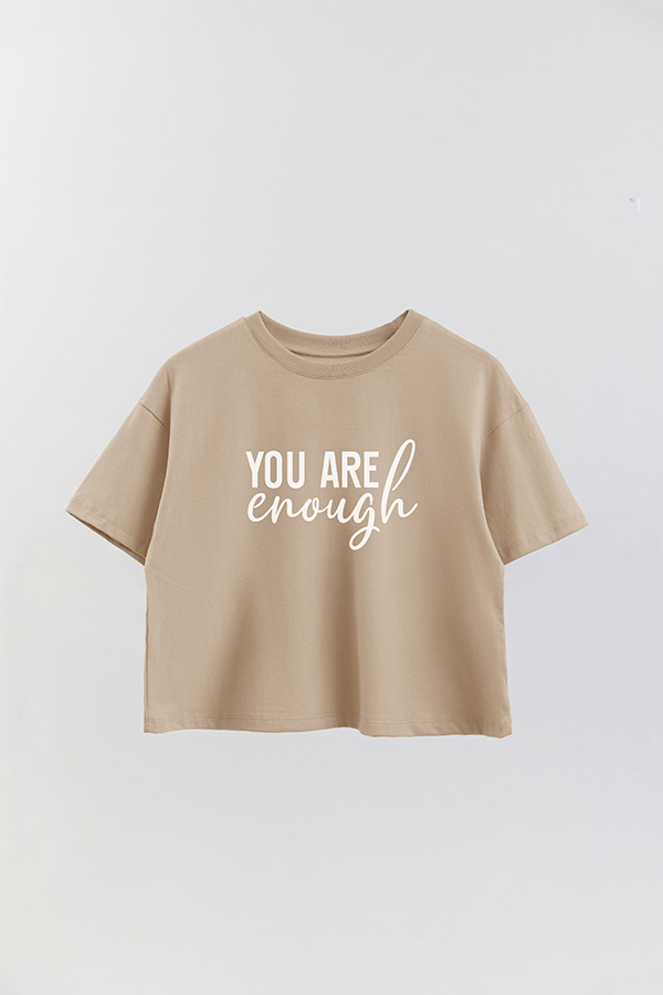 REMERA CROP ESTAMPADA GR YOU ARE ENOUGH