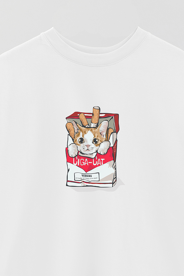 REMERA OVER ESTAMPADA CAT CIGA CAT