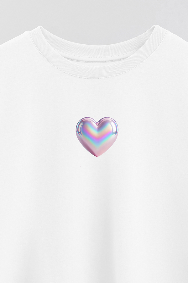 REMERA CROP ESTAMPADA PINK HEART LOVE IN BLOOM