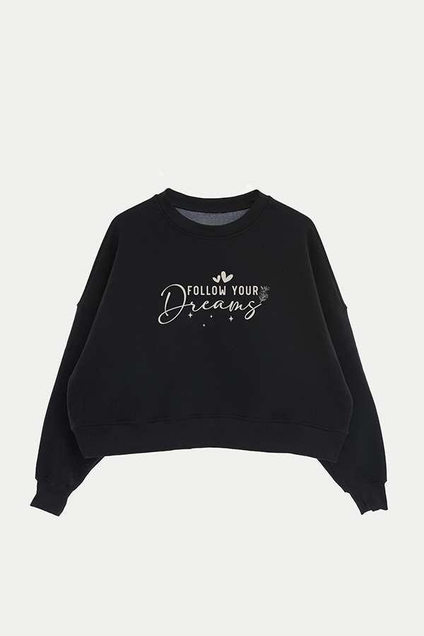 BUZO CROP FRISA ESTAMPADO MINIMAL LOVE DREAMS