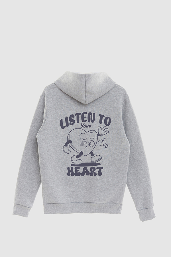 HOODIE ESTAMPADO CARTOON ILLUSTRATION LISTEN TO YOUR HEART